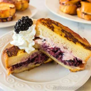 EASY Blackberries and Cream Stuffed French Toast