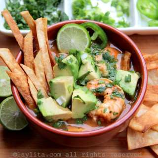 Shrimp tortilla soup