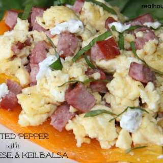 Roasted Pepper, Egg, and Kielbalsa Breakfast