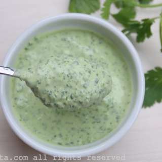 Cilantro jalapeño yogurt sauce or dip