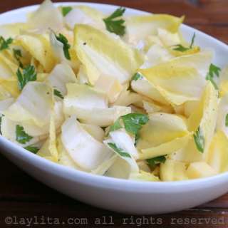 Simple endive salad with cheese
