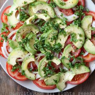 Simple avocado and tomato salad