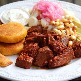 Carne colorada {Achiote marinated meat}
