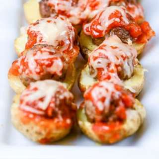 Meatball Marinara Potato Skin Bites