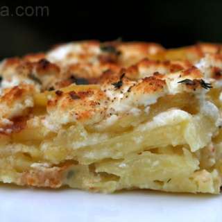 Goat cheese potato gratin