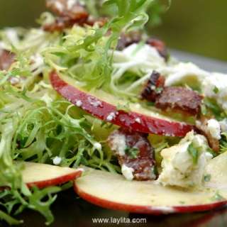 Frisée, apple, bacon and goat cheese salad