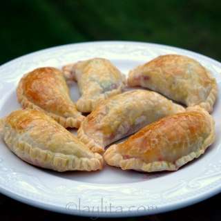 Swiss chard, beet and goat cheese empanadas