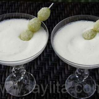 Grape pisco sour cocktail
