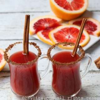 Hot spiced blood orange cocktail
