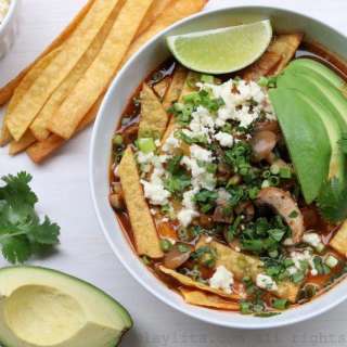 Mushroom tortilla soup