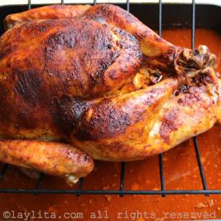 Latin style roasted turkey {Pavo a lo criollo} for Christmas or Thanksgiving