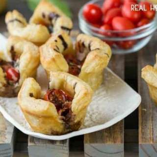 Puff Pastry Caprese Cups