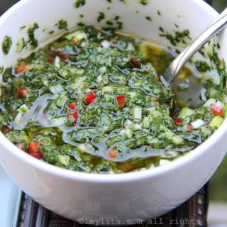 Traditional chimichurri sauce