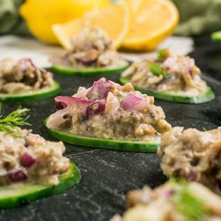 Keto Cucumber Sardine Stacks