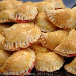 Rhubarb and strawberry empanadas