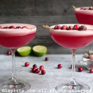 Cranberry pisco sour