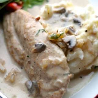Chicken with Mushroom Sauce over Mashed Potatoes