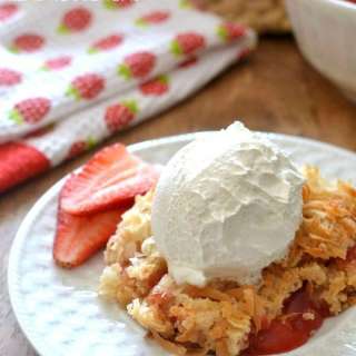 Strawberry Colada Dump Cake