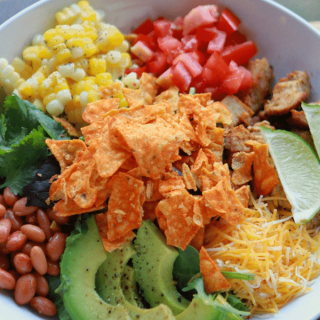Southwest Salad with Garlic Lime Dressing & Doritos!!