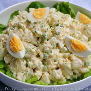 Creamy potato and egg salad