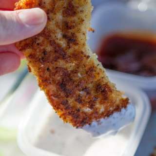Breaded Chicken Tenders with Buttermilk Ranch Dressing