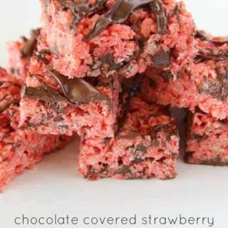 Chocolate Covered Strawberry Rice Krispies Treats