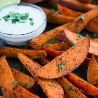 Sweet Potato Wedges with Honey Lime Dip