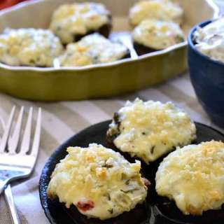 Spinach Dip Stuffed Mushrooms