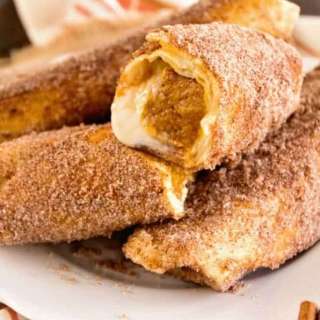 Caramel Pumpkin Cheesecake Chimichangas