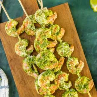 Basil Lime Shrimp Skewers