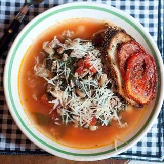 Italian Sausage, White Bean, and Spinach Soup