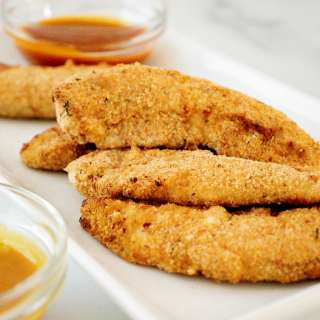 Oven Baked Chicken Strips {Freezer Friendly}