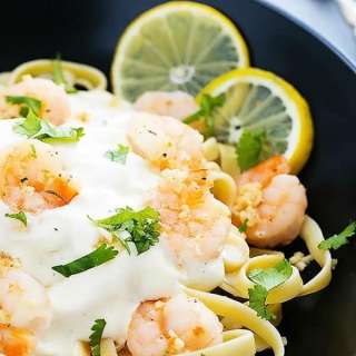 Lemon Garlic Shrimp Fettuccine
