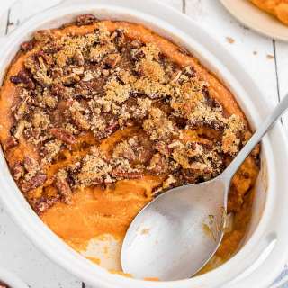 Southern Sweet Potato Casserole with Pecan Topping