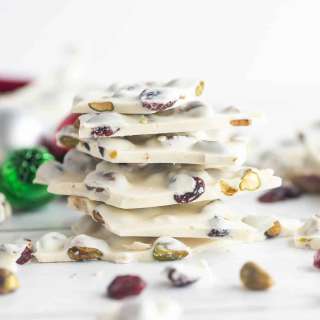 Cranberry Pistachio White Chocolate Bark