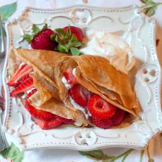 Strawberry Filled Whole Wheat Crepes