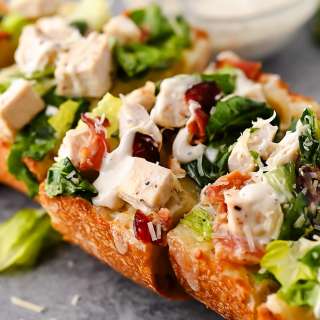 Chicken Caesar Salad Garlic Bread