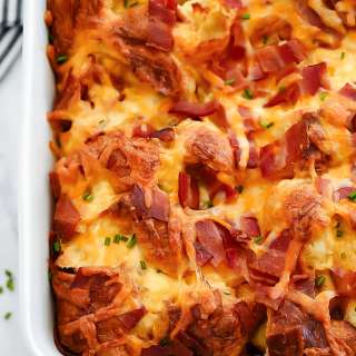 Bacon, Egg and Cheese Croissant Bake