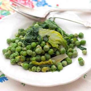 Braised Lettuce with Peas