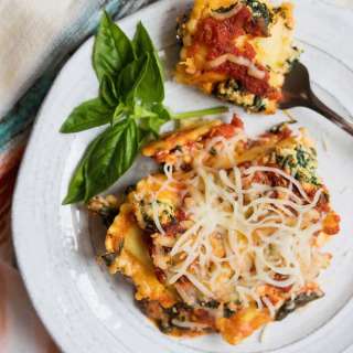 Make Ahead Ravioli Lasagna with Spinach