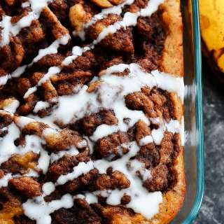 Banana Cinnamon Roll Cake