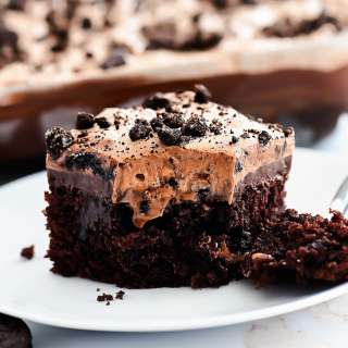 Chocolate Oreo Poke Cake