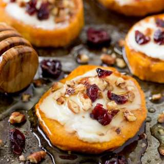 Sweet Potato Rounds with Goat Cheese