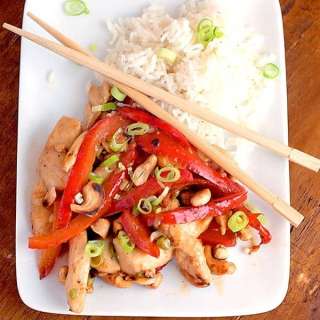 Cashew Chicken and Red Pepper Stir Fry