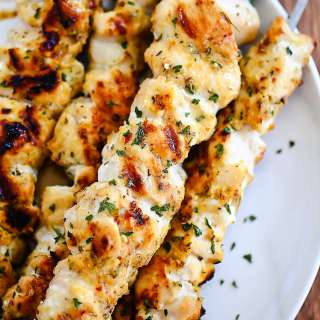 Garlic Parmesan Chicken Kebabs