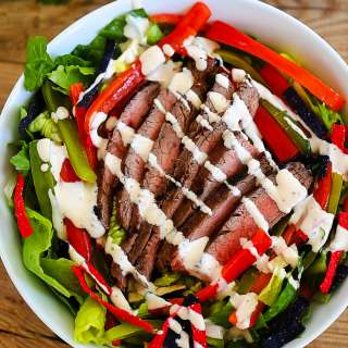 Steak Fajita Salad with Chipotle Ranch Dressing