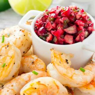 Grilled Shrimp with Cranberry Salsa