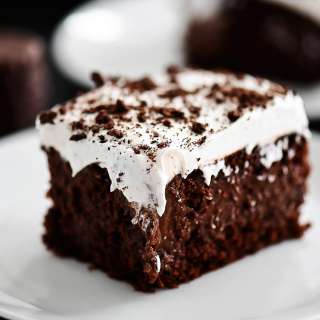 Thin Mint Chocolate Poke Cake