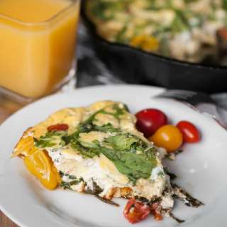 Tomato Arugula Goat Cheese Frittata