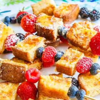 Lemon Pound Cake French Toast Skewers